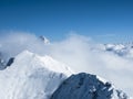 Wintertime early morning sea of clouds Ã¢â¬â mountain top Austrian Royalty Free Stock Photo
